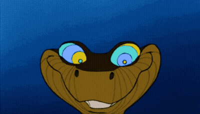 Cartoon Snake With Hypnotic Eyes GIF