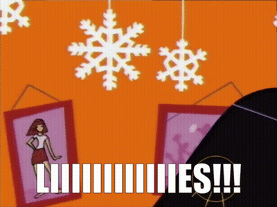 Cartoon Snowflakes Hanging Liiiiies GIF