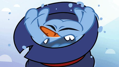 Cartoon Snowman With Blue Hat GIF