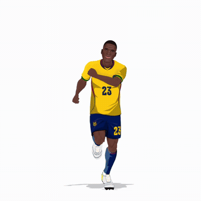 Cartoon Soccer Player Number 23 GIF