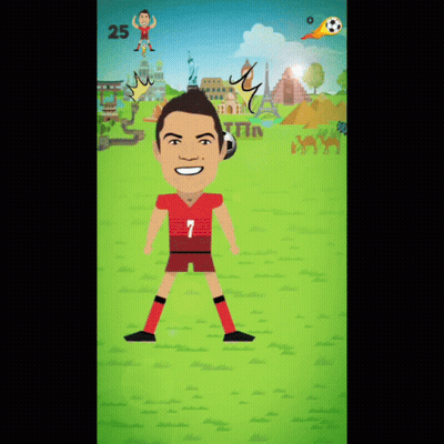 Cartoon Soccer Player Number 7 GIF