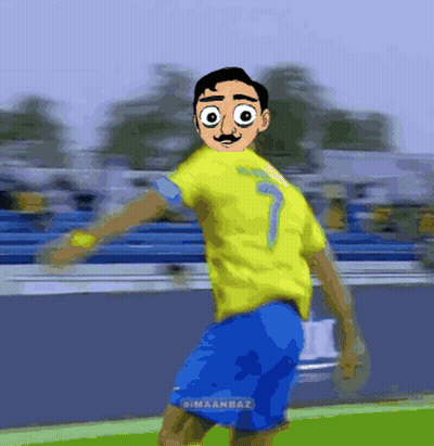 Cartoon Soccer Player Number 7 GIF