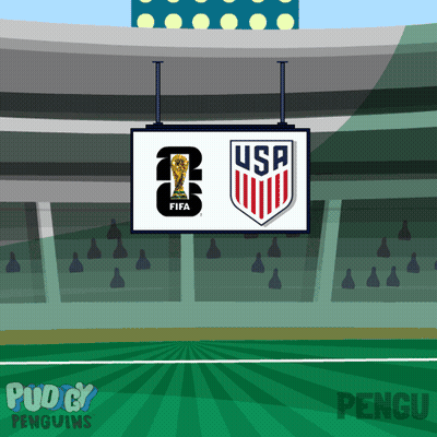 Cartoon Soccer Stadium With USA Sign GIF