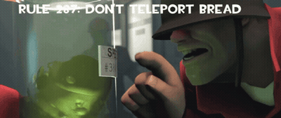 Cartoon Soldier Pointing At Rule 287 Don't Teleport Bread GIF
