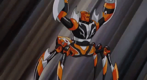 Cartoon Spider Flying With Sword GIF