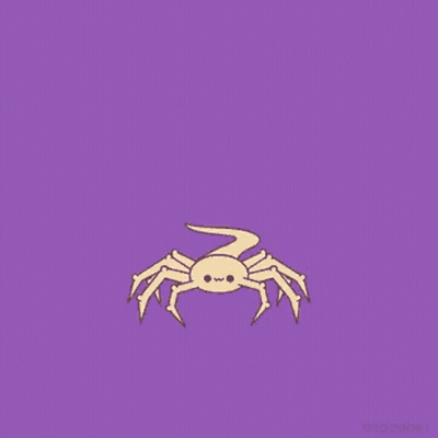 Cartoon Spider On Purple Background GIF