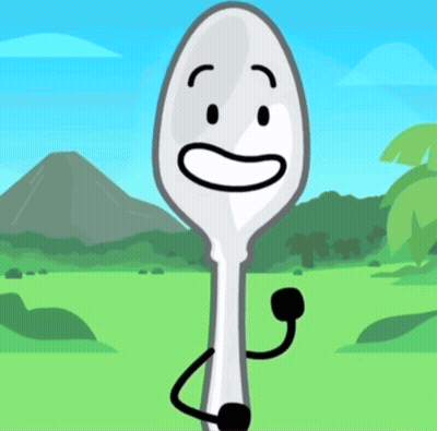 Cartoon Spoon With Smiling Face And Hand GIF