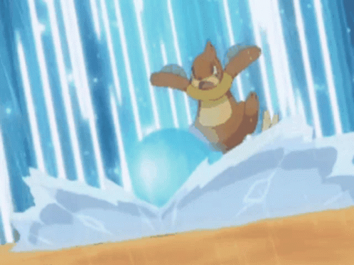 Cartoon Squirrel Holding Blue Ball GIF