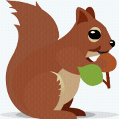 Cartoon Squirrel Holding Nut And Leaf GIF