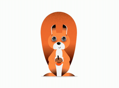 Cartoon Squirrel Holds Acorn GIF