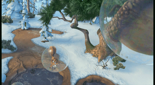 Cartoon Squirrel In Clear Bubble GIF