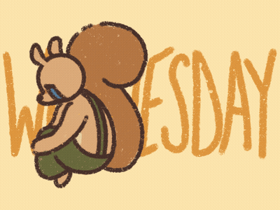 Cartoon Squirrel Saying Wednesday GIF