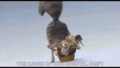 Cartoon Squirrel Standing In Snow Eating GIF