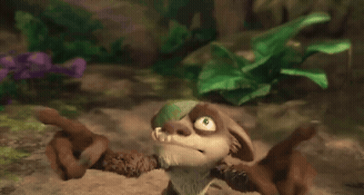 Cartoon Squirrel Standing With Arm Up GIF