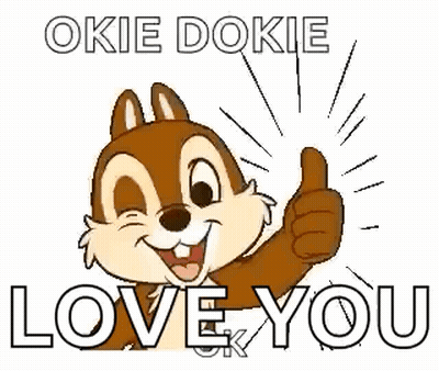 Cartoon Squirrel Thumbs Up Saying Okie Dokie Love You GIF