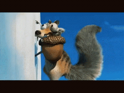 Cartoon Squirrel With Acorn On Head GIF
