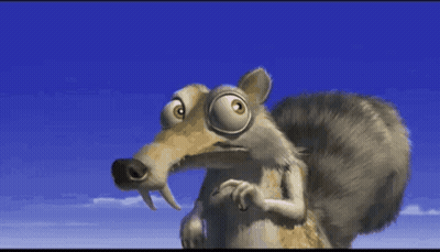 Cartoon Squirrel With Big Eyes And Sharp Teeth GIF