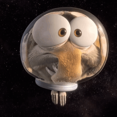 Cartoon Squirrel With Big Eyes In Field GIF