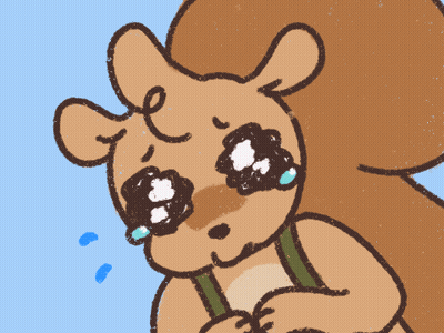 Cartoon Squirrel With Tears In Eyes GIF