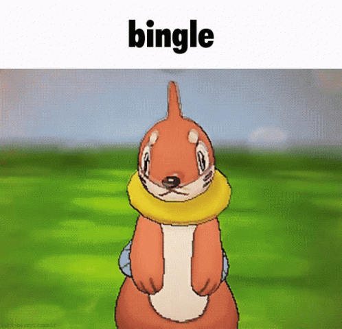 Cartoon Squirrel With Yellow Scarf Saying Bingle GIF
