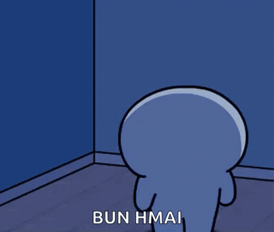 Cartoon Standing In Corner Saying Bun Hmai GIF