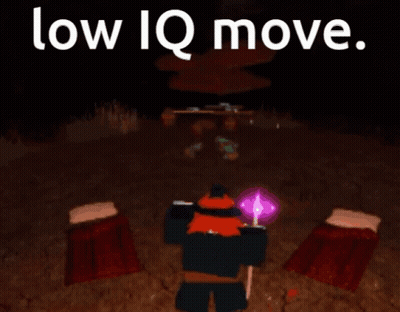 Cartoon Standing In Dark Room Saying Low IQ Move GIF