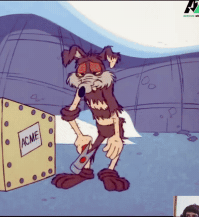 Cartoon Standing Next To Acme Box GIF