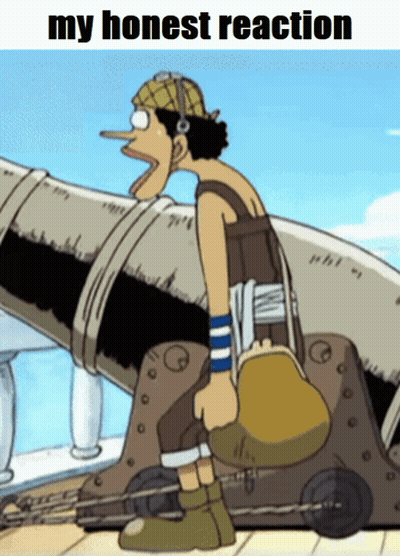 Cartoon Standing Next to Cannon Saying My Honest Reaction