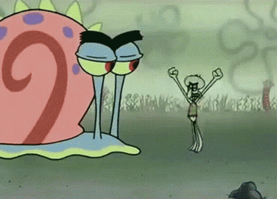 Cartoon Standing Next To Snail With Number 2 GIF