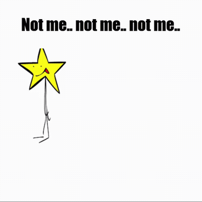 Cartoon Star Saying Not Me Not Me Not Me GIF