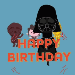 Cartoon Star Wars Characters Happy Birthday GIF