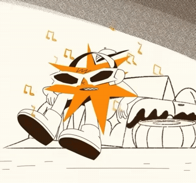 Cartoon Star Wearing Sunglasses And Hat GIF
