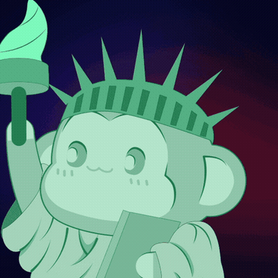 Cartoon Statue Of Liberty With Torch GIF