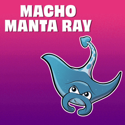 Cartoon Stingray Saying Macho Manta Ray GIF
