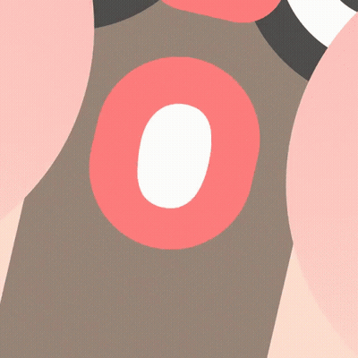 Cartoon Stomach With Pink Spot GIF