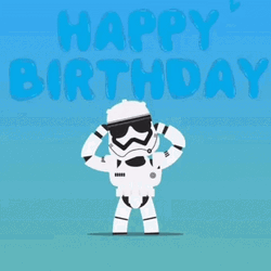 Cartoon Stormtrooper Star Wars Happy Birthday GIF