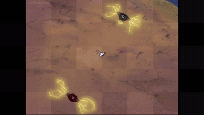 Cartoon Struck By Lightning On Rock GIF