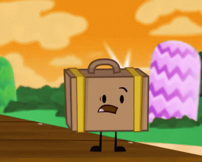 Cartoon Suitcase With Face And Legs GIF