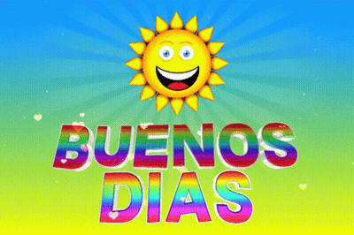 Cartoon Sun Saying Buenos Dias GIF