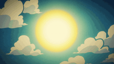Cartoon Sun Shining Through Clouds GIF