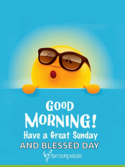 Cartoon Sun Wearing Sunglasses Good Morning Sunday Blessed Day GIF