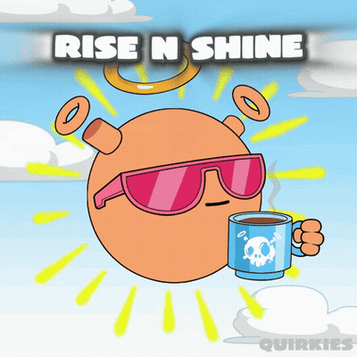 Cartoon Sun Wearing Sunglasses Holding Coffee Rise N Shine GIF