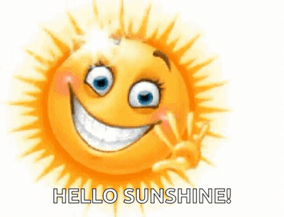 Cartoon Sun With Blue Eyes Waving Hello Sunshine GIF