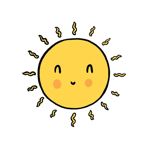Cartoon Sun With Face Sticker