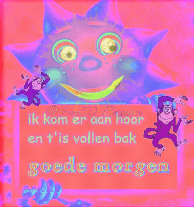 Cartoon Sun With Monkeys Goode Morgen GIF