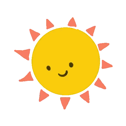 Cartoon Sun With Red Rays Sticker