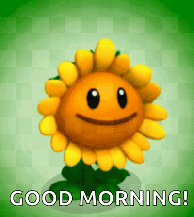 Cartoon Sunflower Saying Good Morning GIF