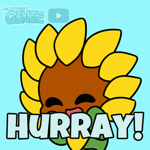 Cartoon Sunflower With Hurray