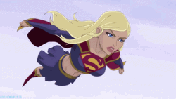Cartoon Supergirl Flying  GIF