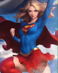 Cartoon Supergirl Hero GIF